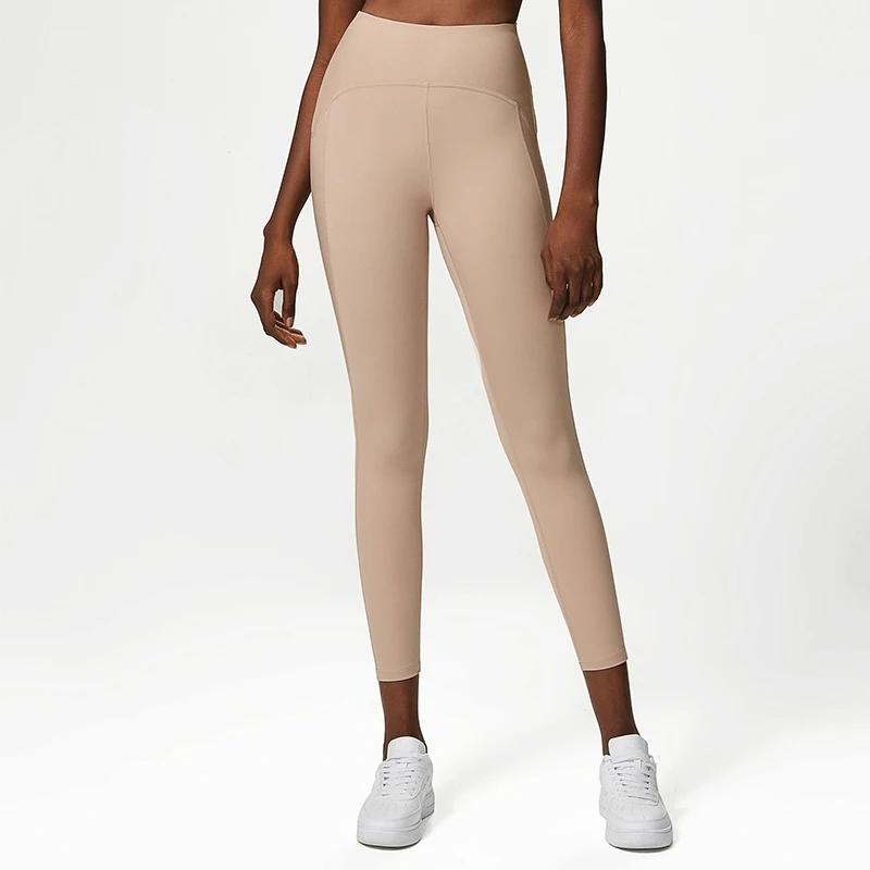 High Quality Women's High Waist Elastic Fitness Gym Leggings Anti-Rolling Sports Tights for Yoga Practice