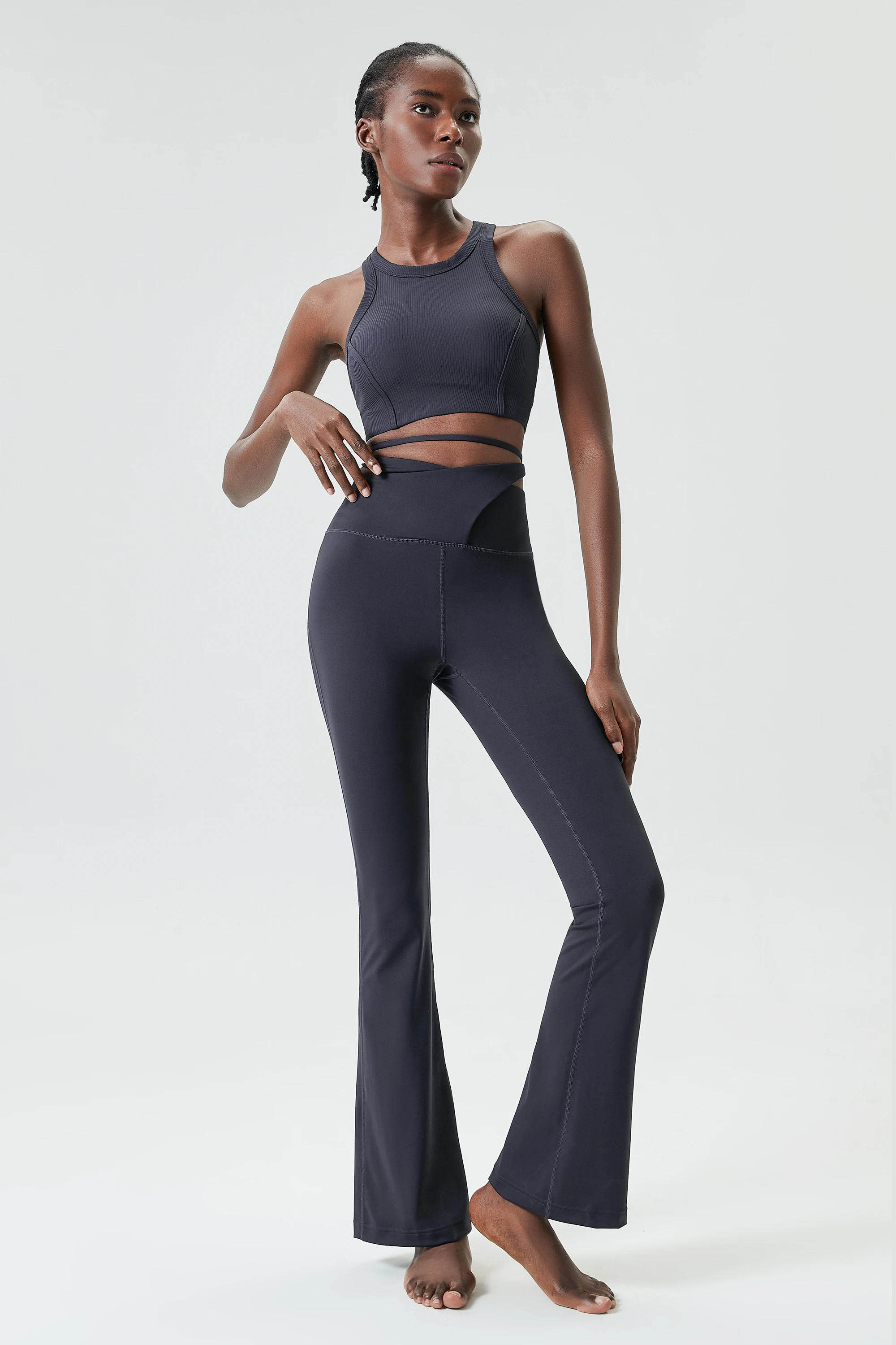 Women's High Visibility Yoga Pants Pilates Elastic Waist Sports Tights with Anti-Rolling Feature Breathable yoga pants