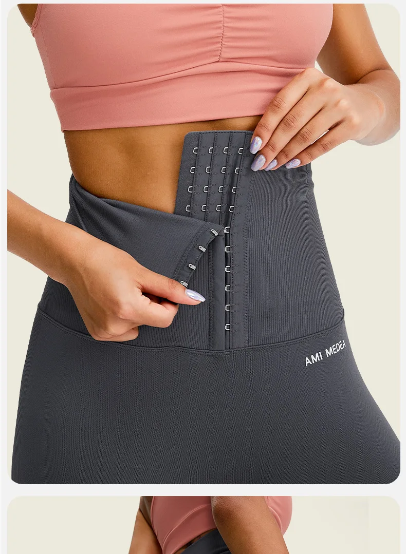 Abdominal buckle training pants high waist sexy leggings silhouette yoga leggings ODM/OEM high quality