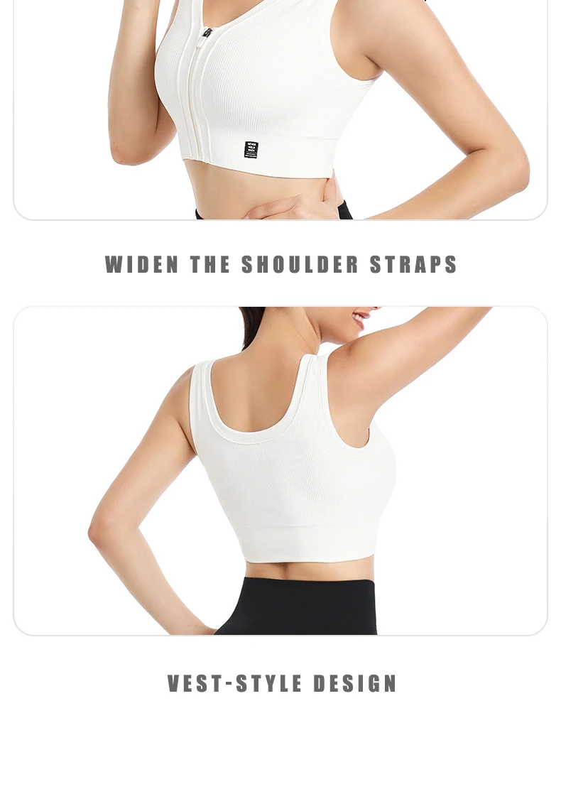 Built-in zipper women's high-waisted yoga top elastic fitness tight pants women's yoga top