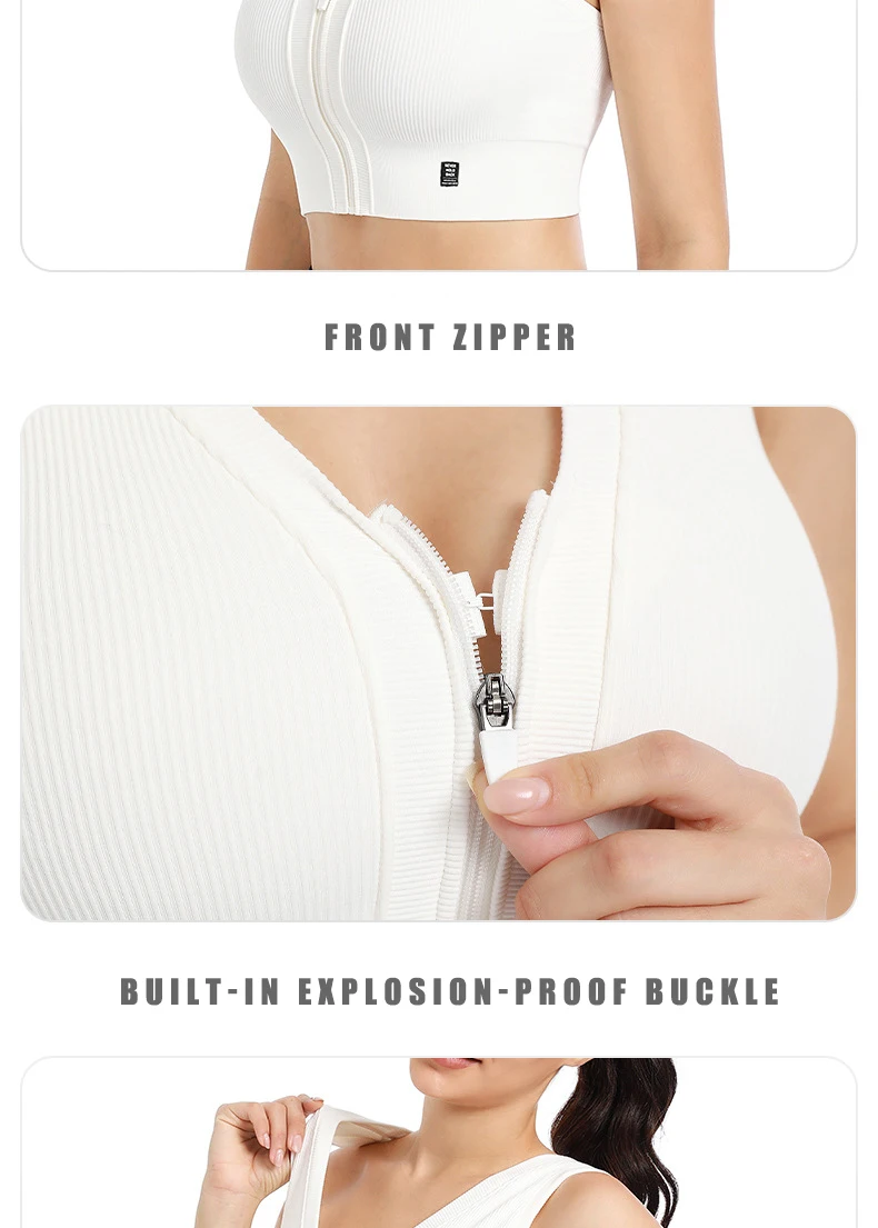 Built-in zipper women's high-waisted yoga top elastic fitness tight pants women's yoga top