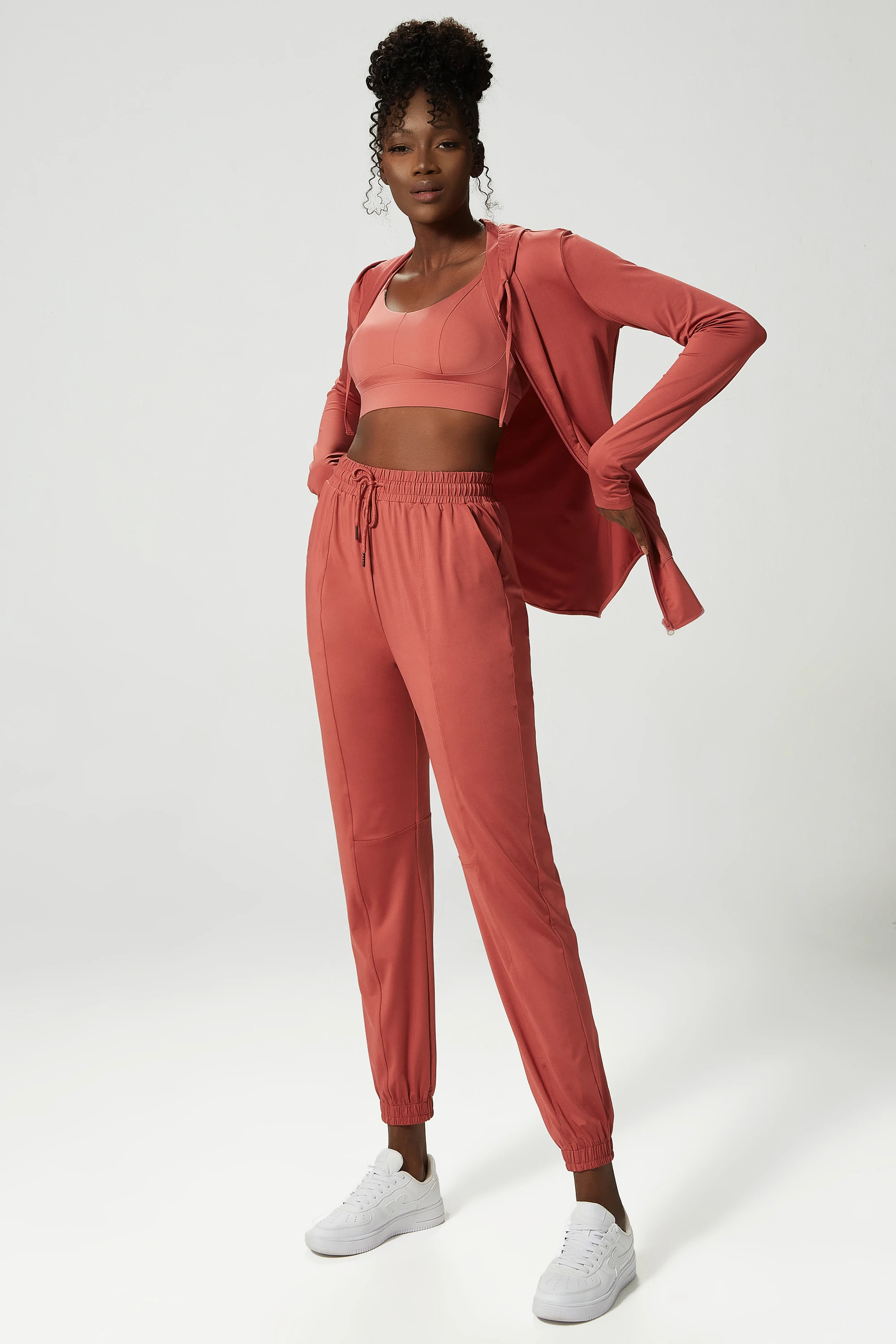 Women's Customizable Logo Long Sleeve Yoga Get some Training Jacket Elastic Waist Geometric Fitness Trainer Jacket Gym