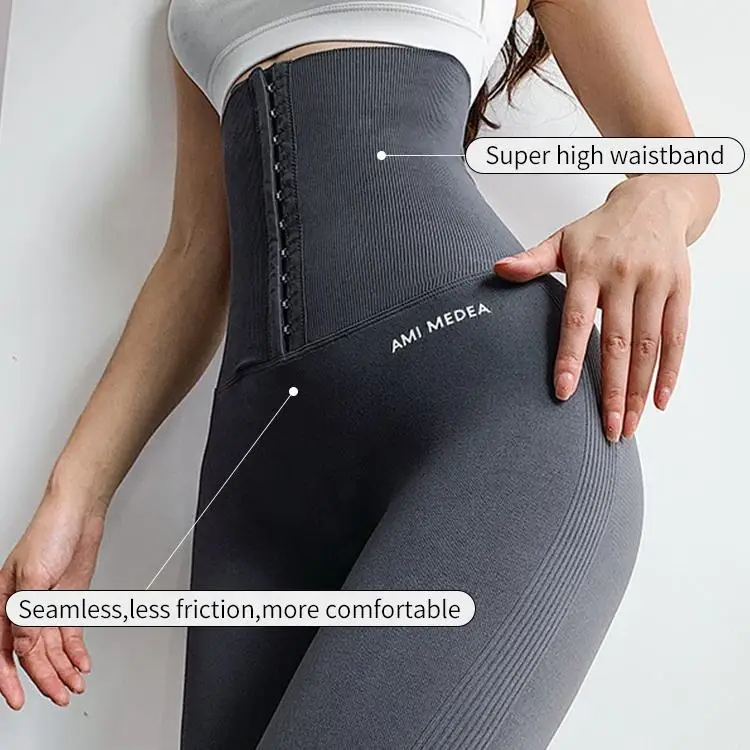 High Quality Women's High Waist Elastic Fitness Gym Leggings Anti-Rolling Sports Tights for Yoga Practice