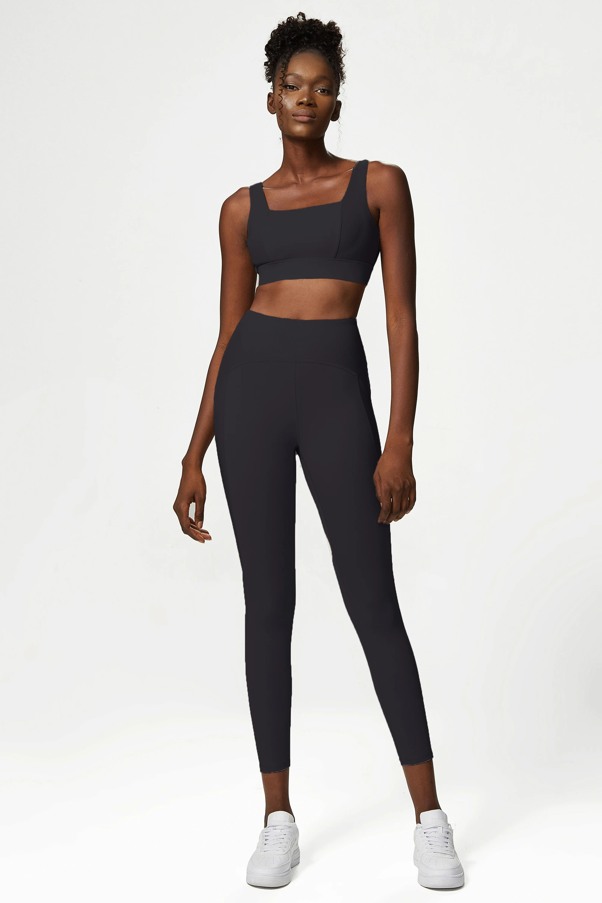 Premium High Quality Woman's Gym Fitness Active Yoga Sets Shock-Absorbent Yoga Suits for Adults-Yoga Tops Included