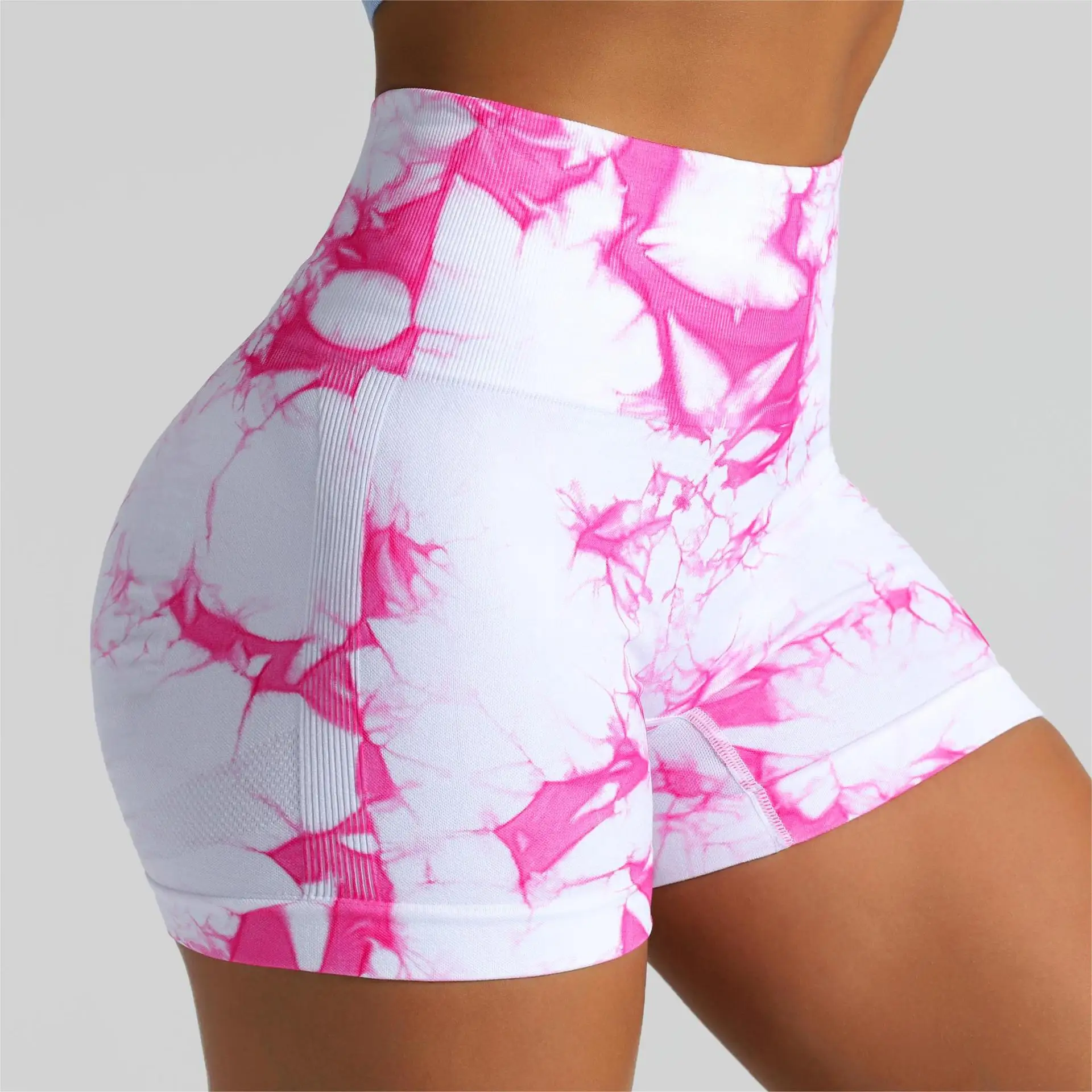 Women's High Waist Tie Dye Seamless Yoga Fitness Shorts New Adult Size Plus Size for Spring Summer Gym Workout